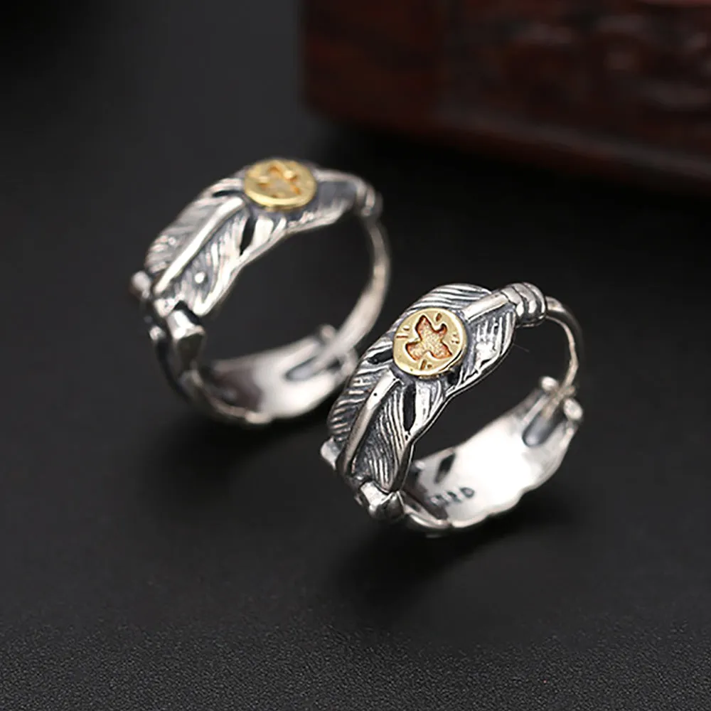 925 Sterling Silver Stud Earrings Thai Silver Feather Eagle Men Fashion Jewelry