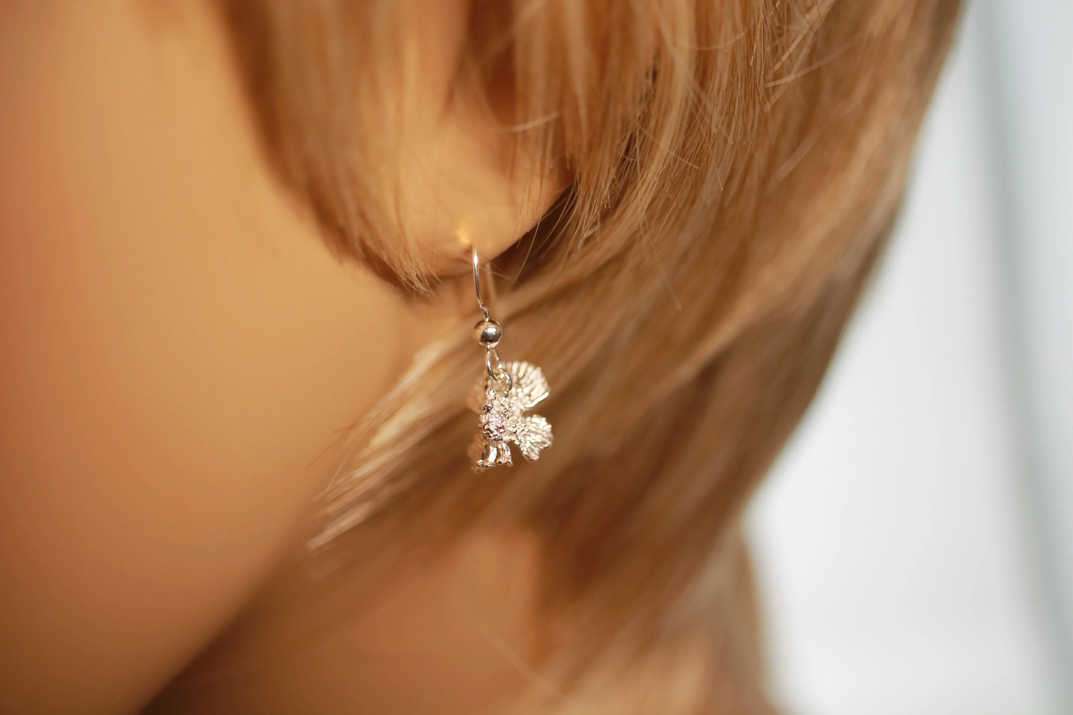 925 Sterling Silver Turkey Dangle Earrings