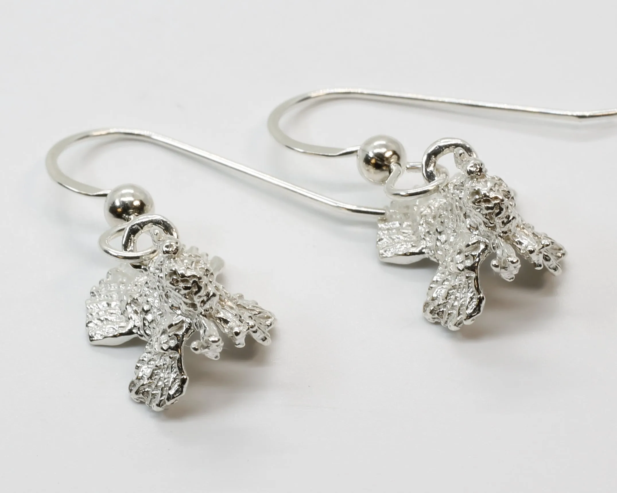 925 Sterling Silver Turkey Dangle Earrings