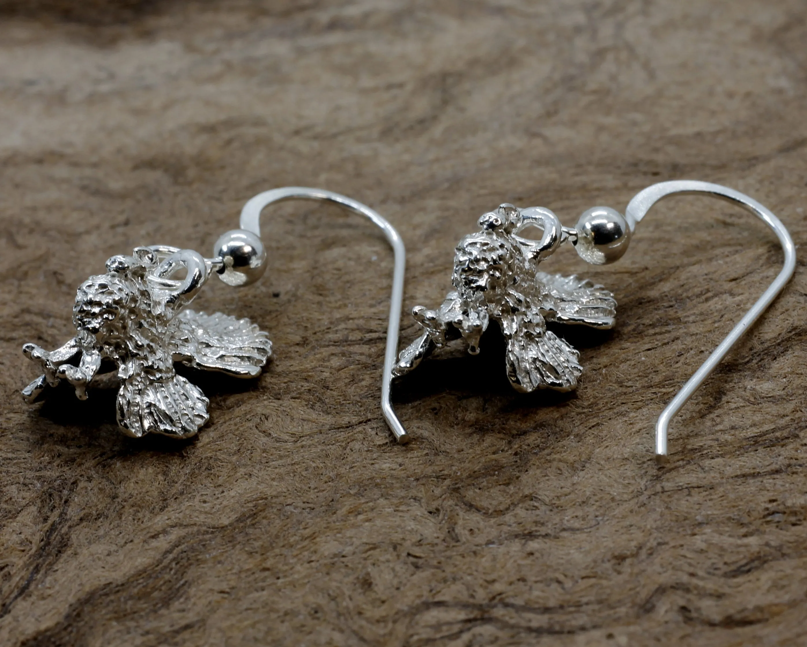 925 Sterling Silver Turkey Dangle Earrings