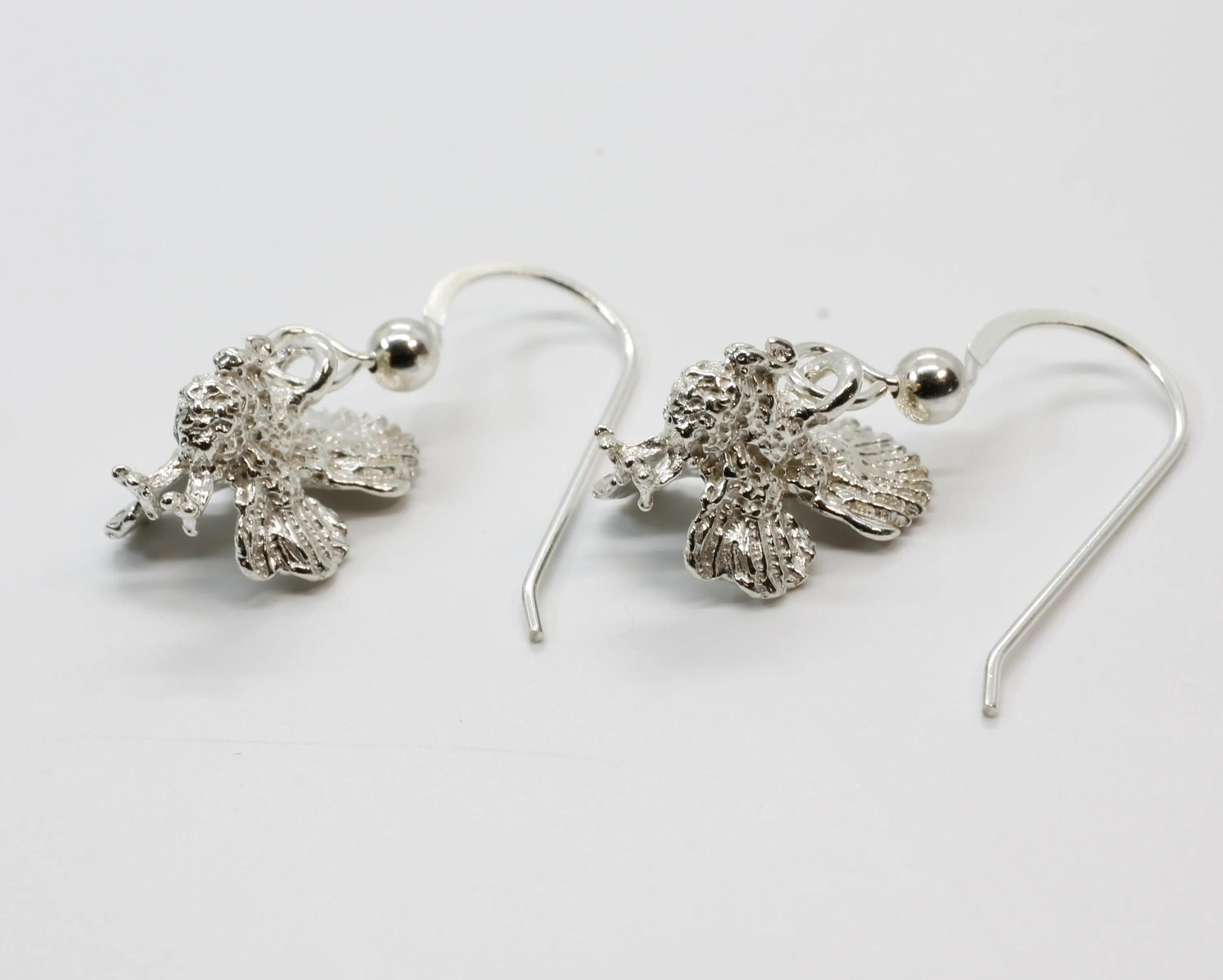 925 Sterling Silver Turkey Dangle Earrings