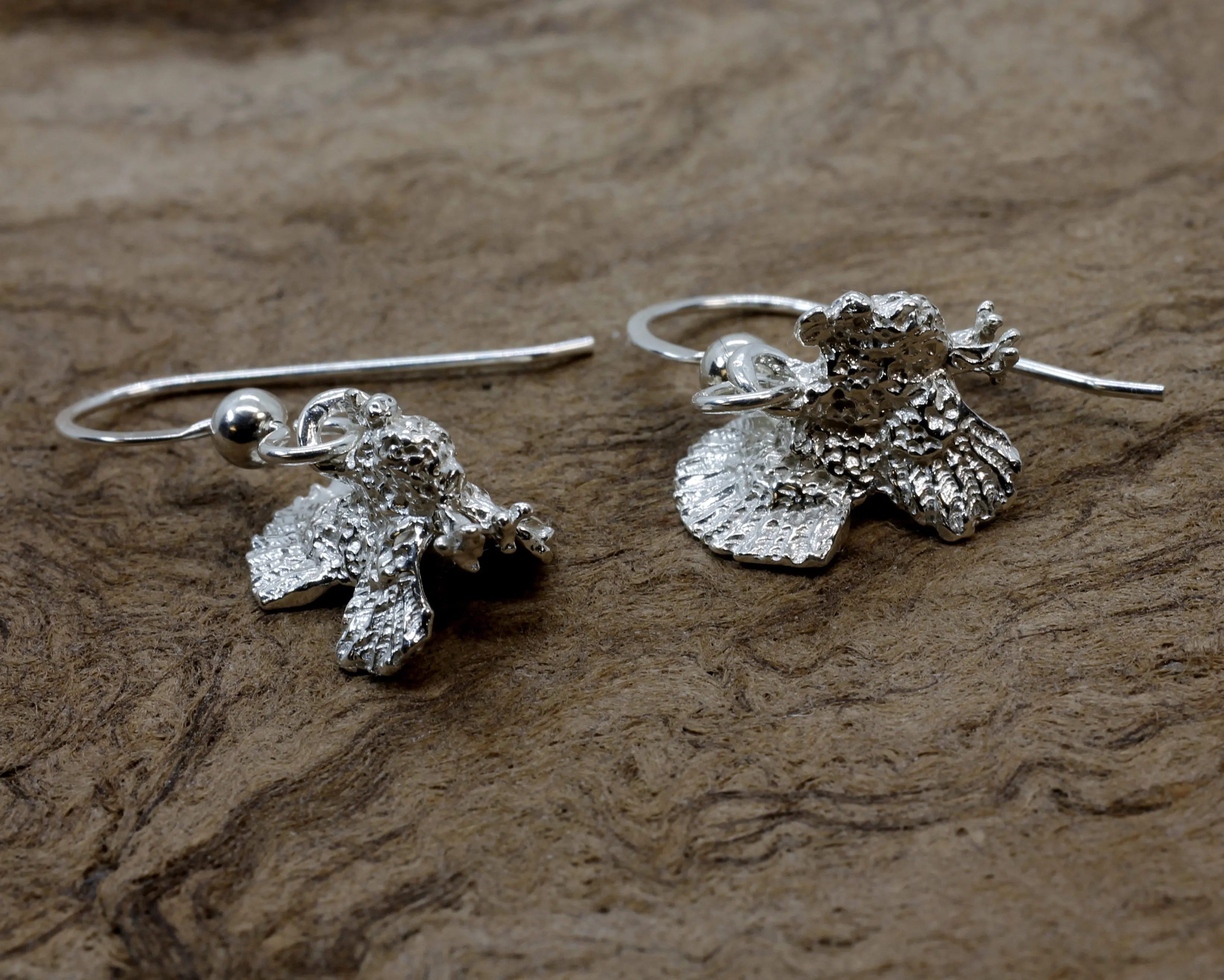 925 Sterling Silver Turkey Dangle Earrings