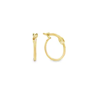 9ct Yellow Gold 10mm Plain Knife Edge Hoops GEAR386