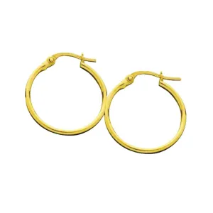 9ct Yellow Gold 20mm Hoop Earrings