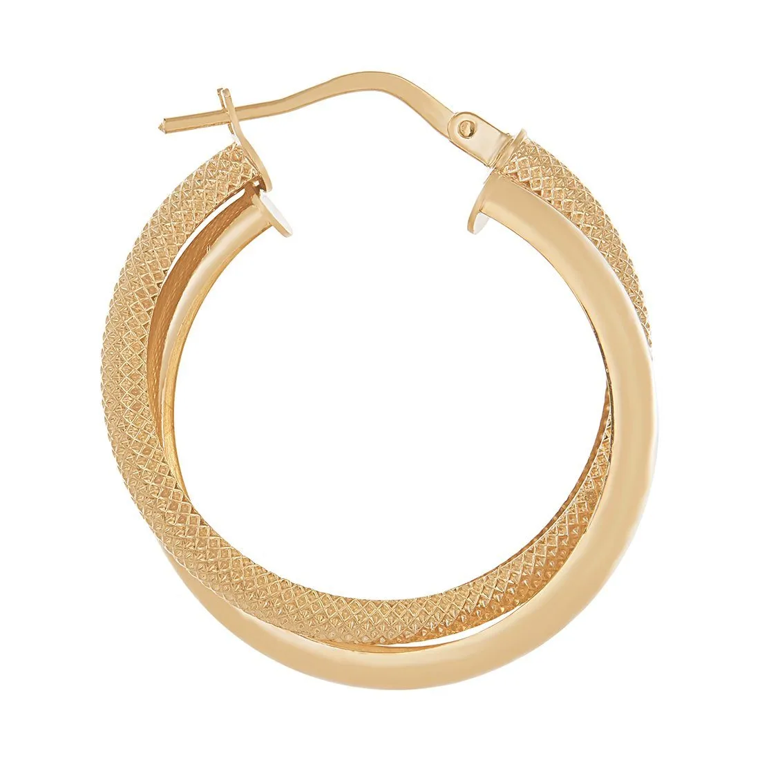 9ct Yellow Gold Double Hoop Earrings 15mm