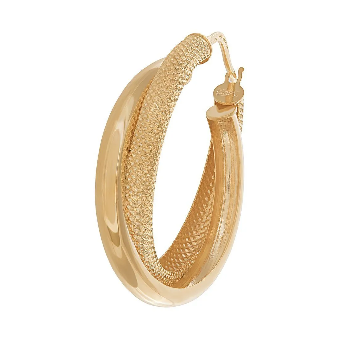 9ct Yellow Gold Double Hoop Earrings 15mm