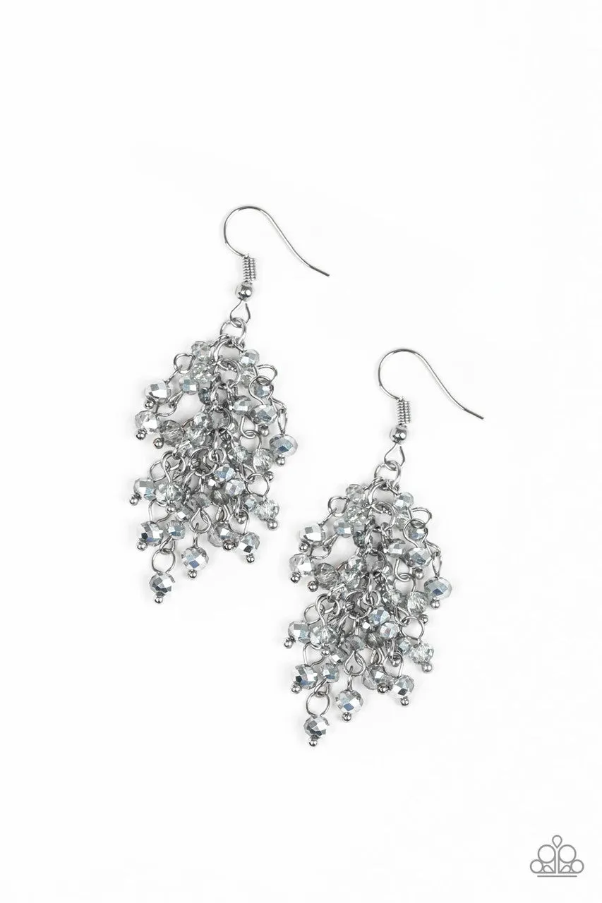 A Taste of Twilight Silver Paparazzi Earrings