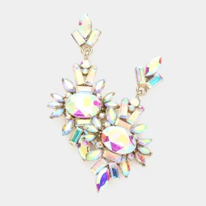 AB Crystal Drop Earrings on Gold | 237258