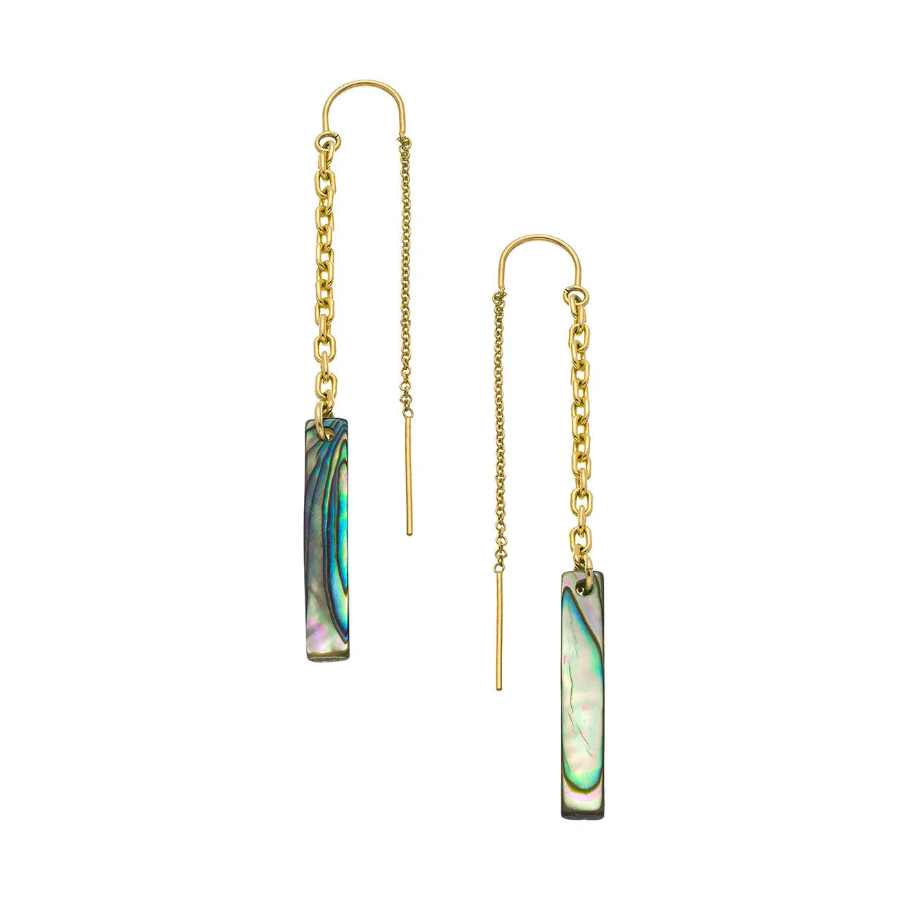 Abalone Thread Thru Earrings