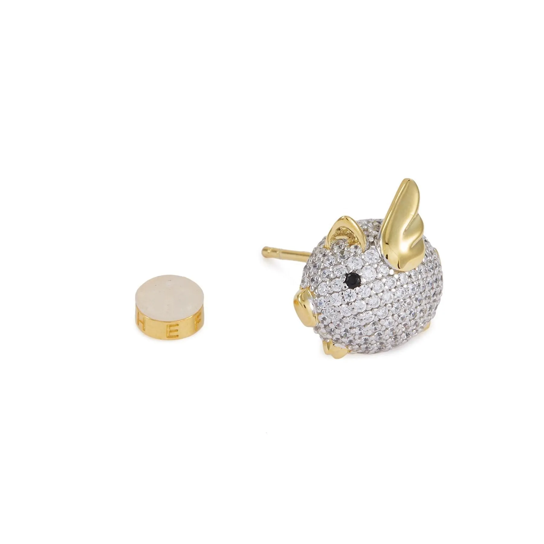 Adorable Piggy Shell Pearl Mismatched Stud Earrings