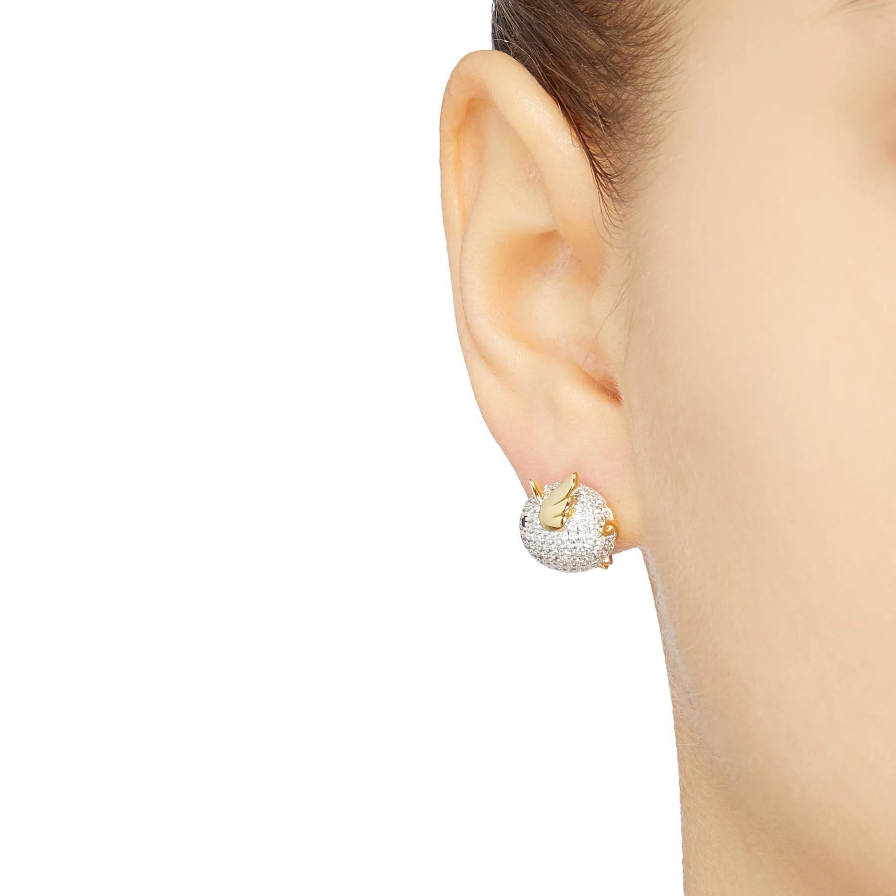 Adorable Piggy Shell Pearl Mismatched Stud Earrings