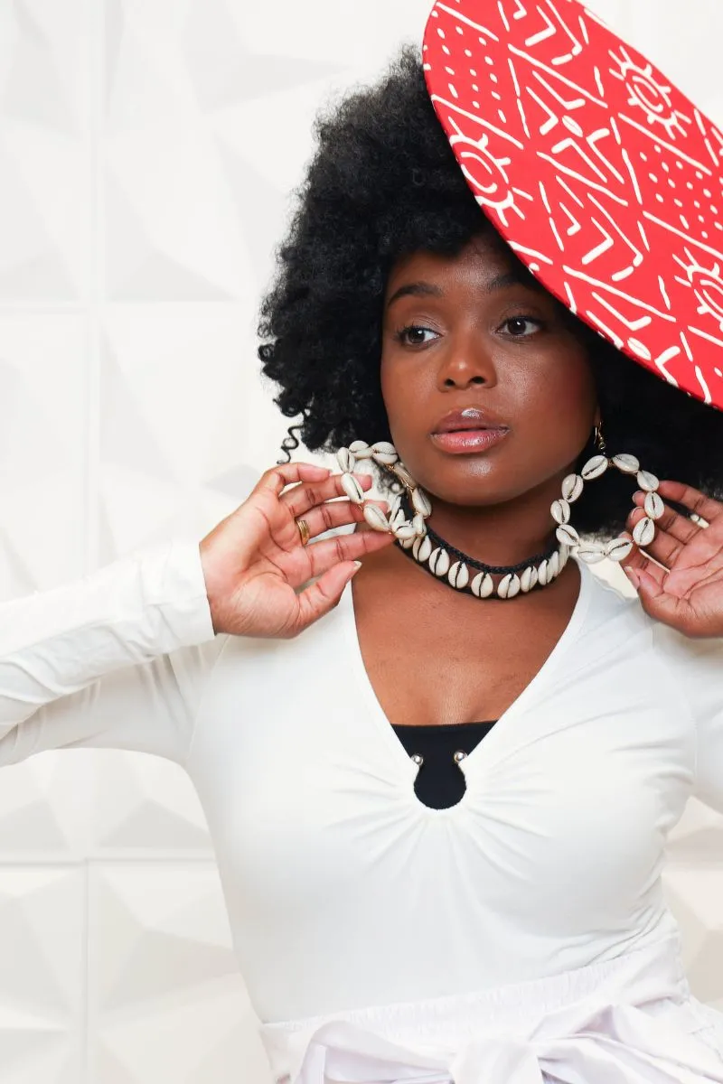 African Brass Cowrie Shell Earrings