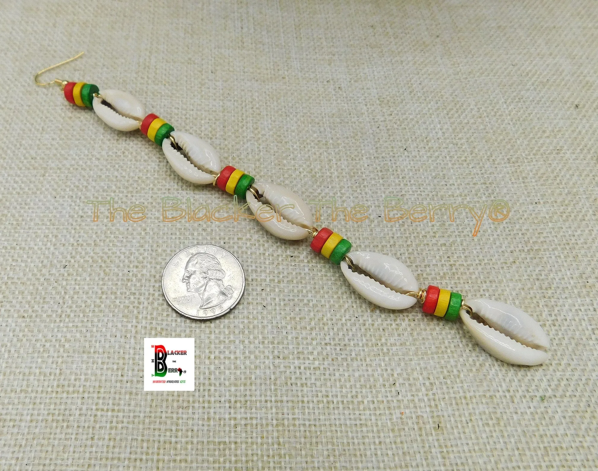 African Cowrie Shell Large Earrings Extra Long Afrocentric Women Red Yellow Green Jewelry
