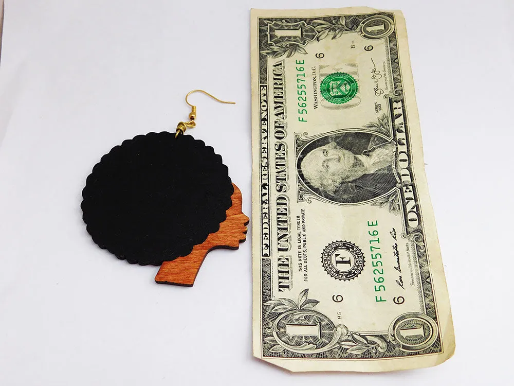 Afro Earrings Wooden Jewelry Women Ethnic