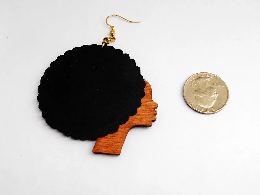 Afro Earrings Wooden Jewelry Women Ethnic
