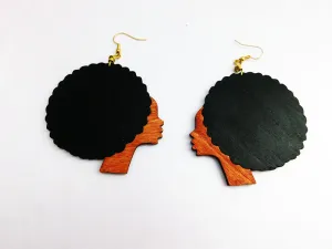 Afro Earrings Wooden Jewelry Women Ethnic