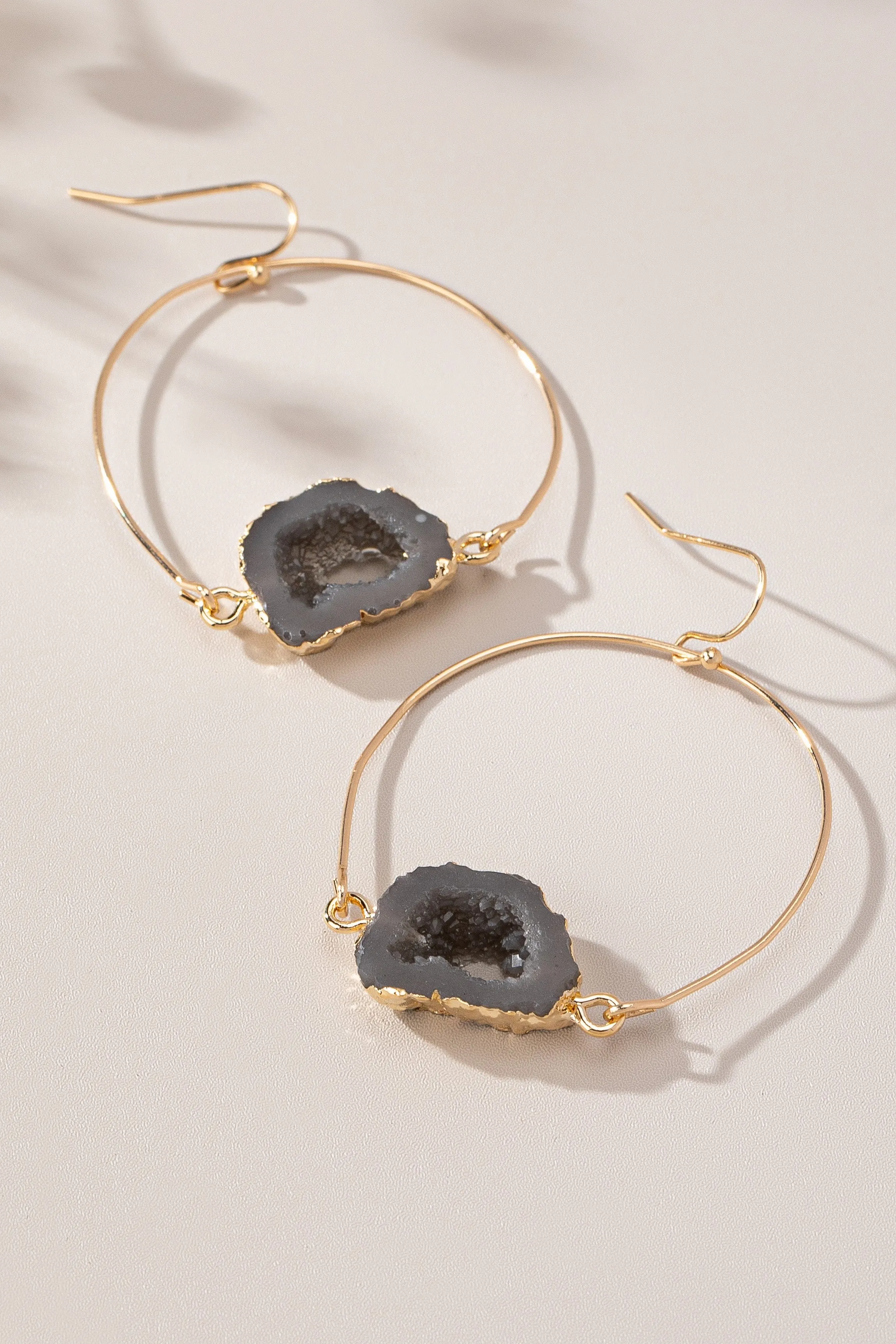 Agate Illusion Hoop Earrings