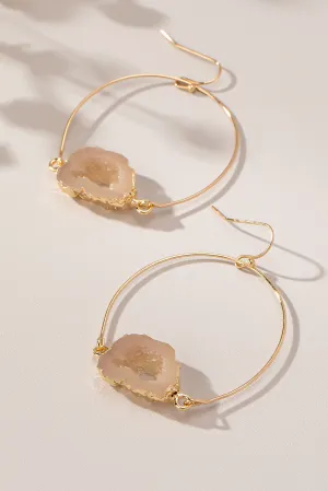 Agate Illusion Hoop Earrings