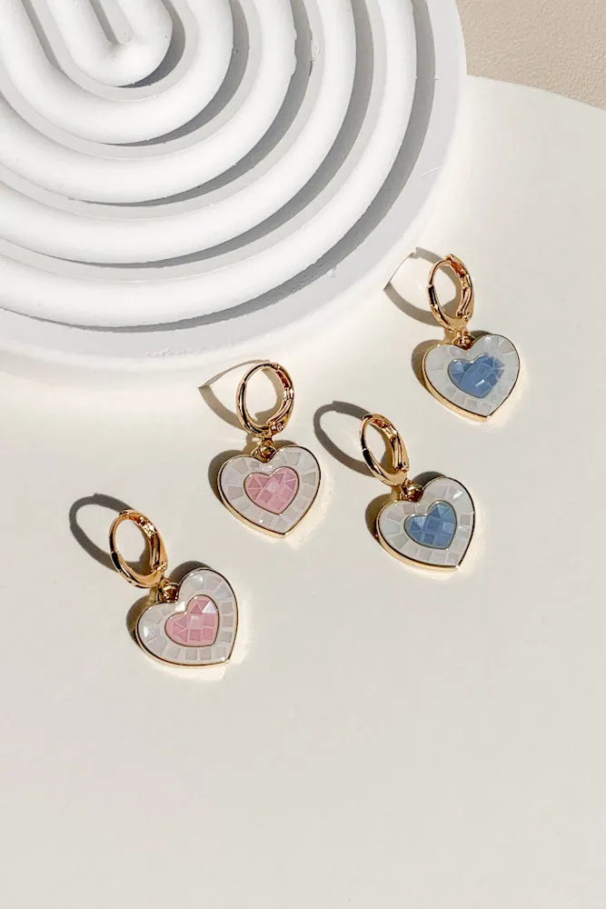 Aimee Heart Shell Huggies