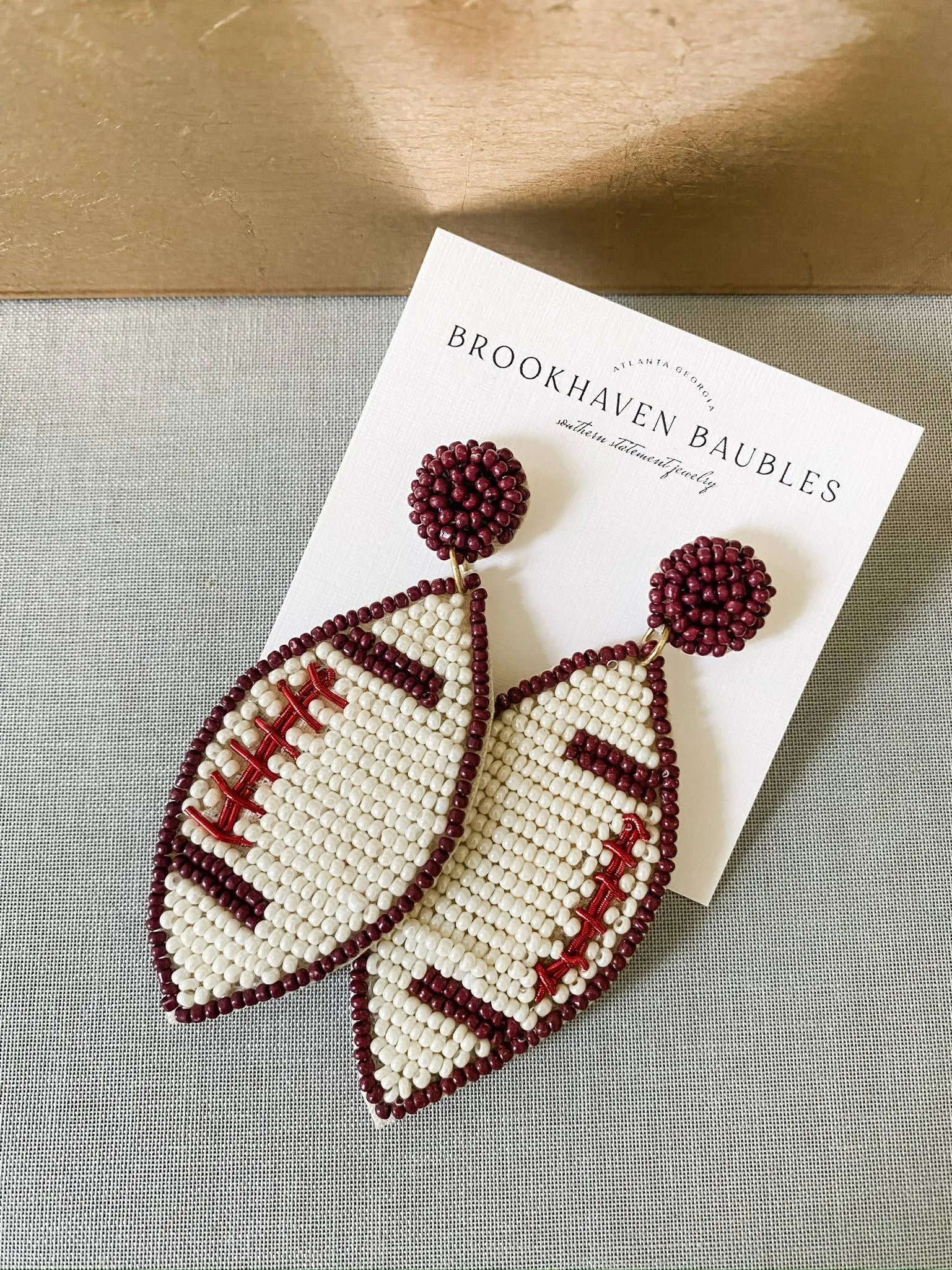 Alabama Football Game Day Beaded Statement Earrings