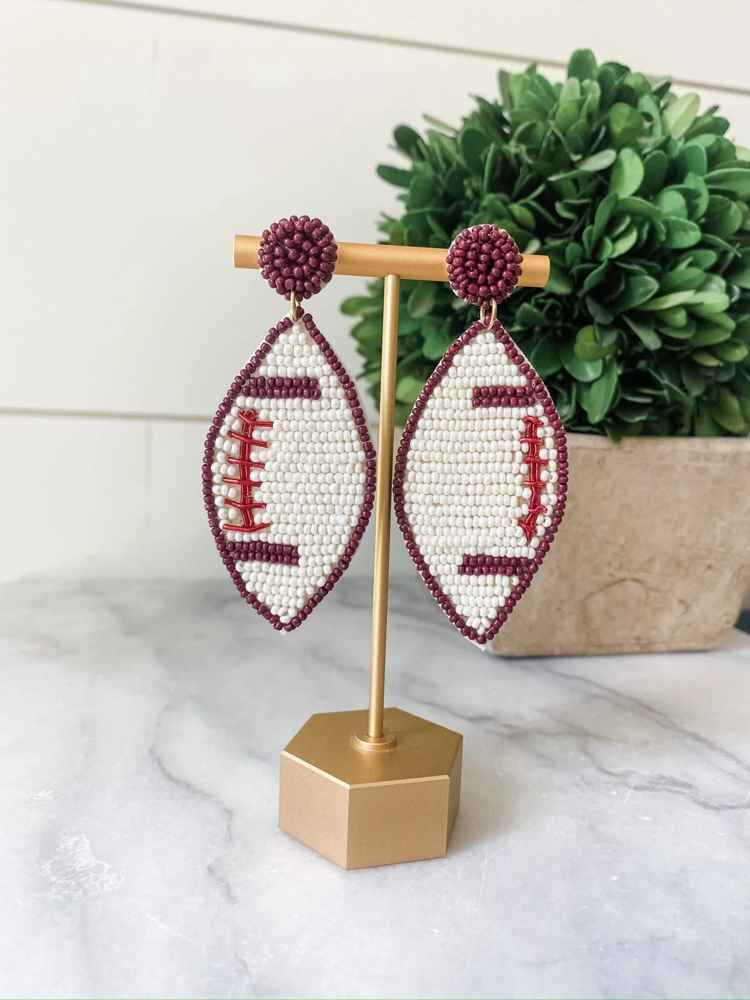 Alabama Football Game Day Beaded Statement Earrings