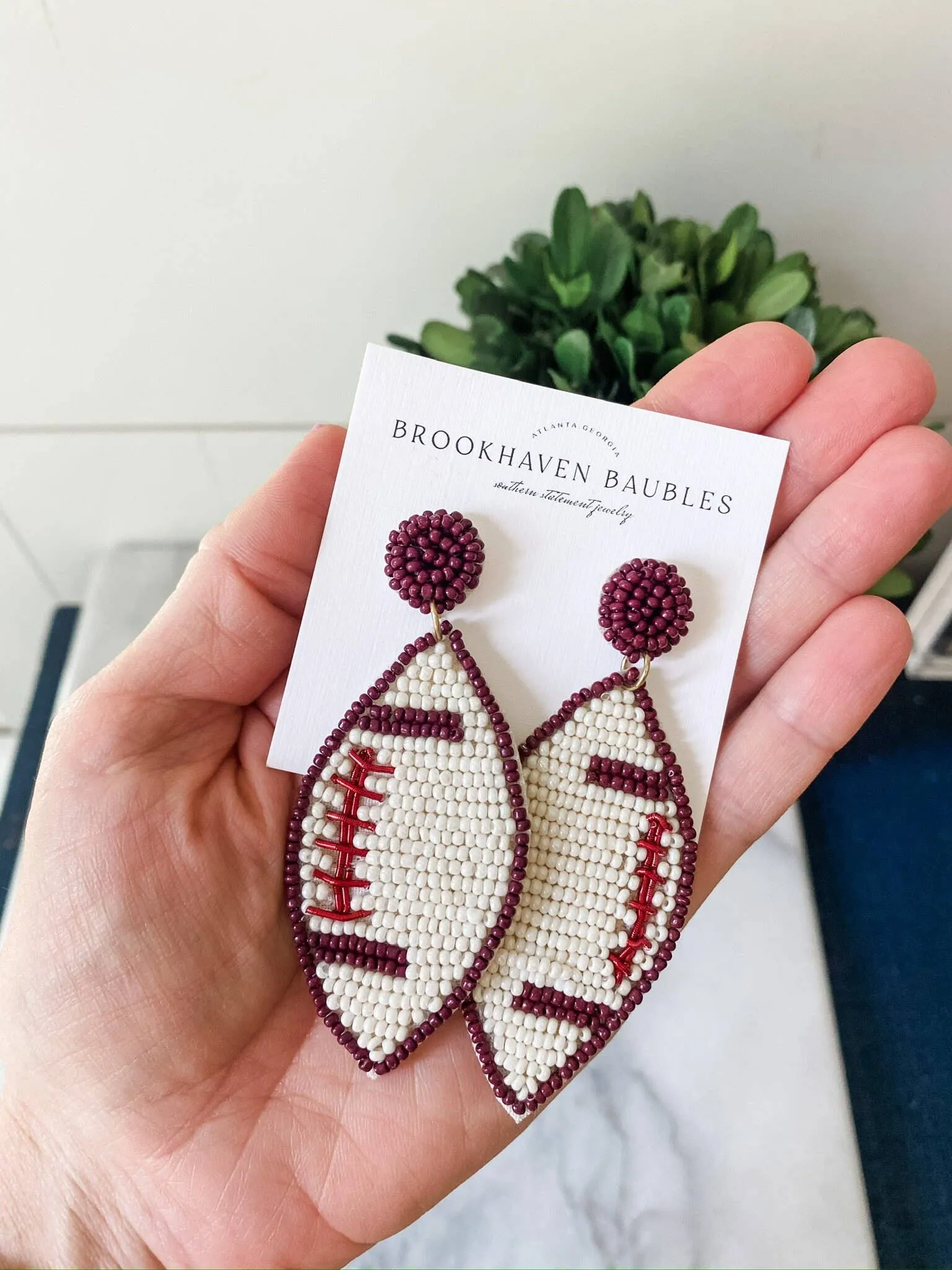 Alabama Football Game Day Beaded Statement Earrings