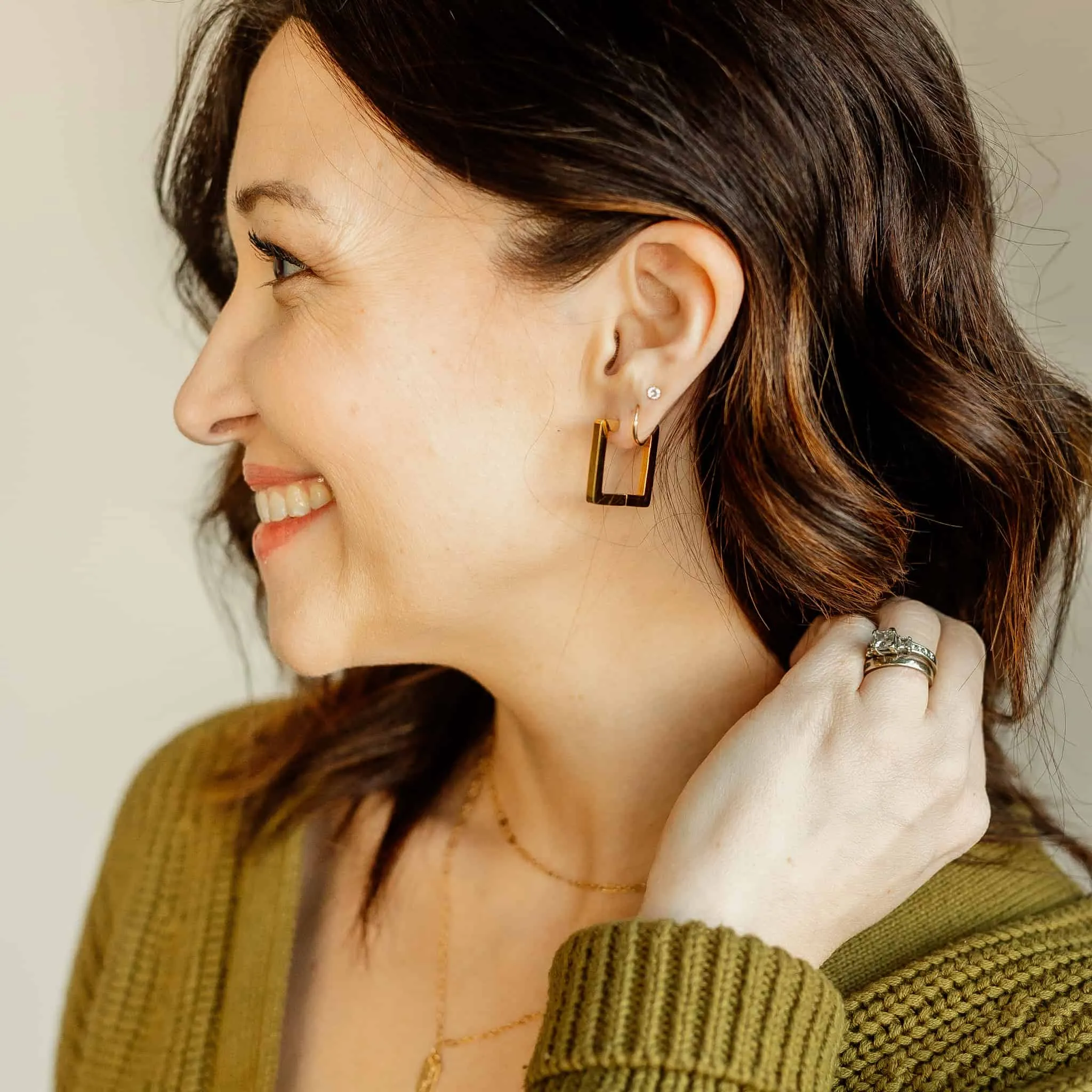Alex Square Hoop Earrings