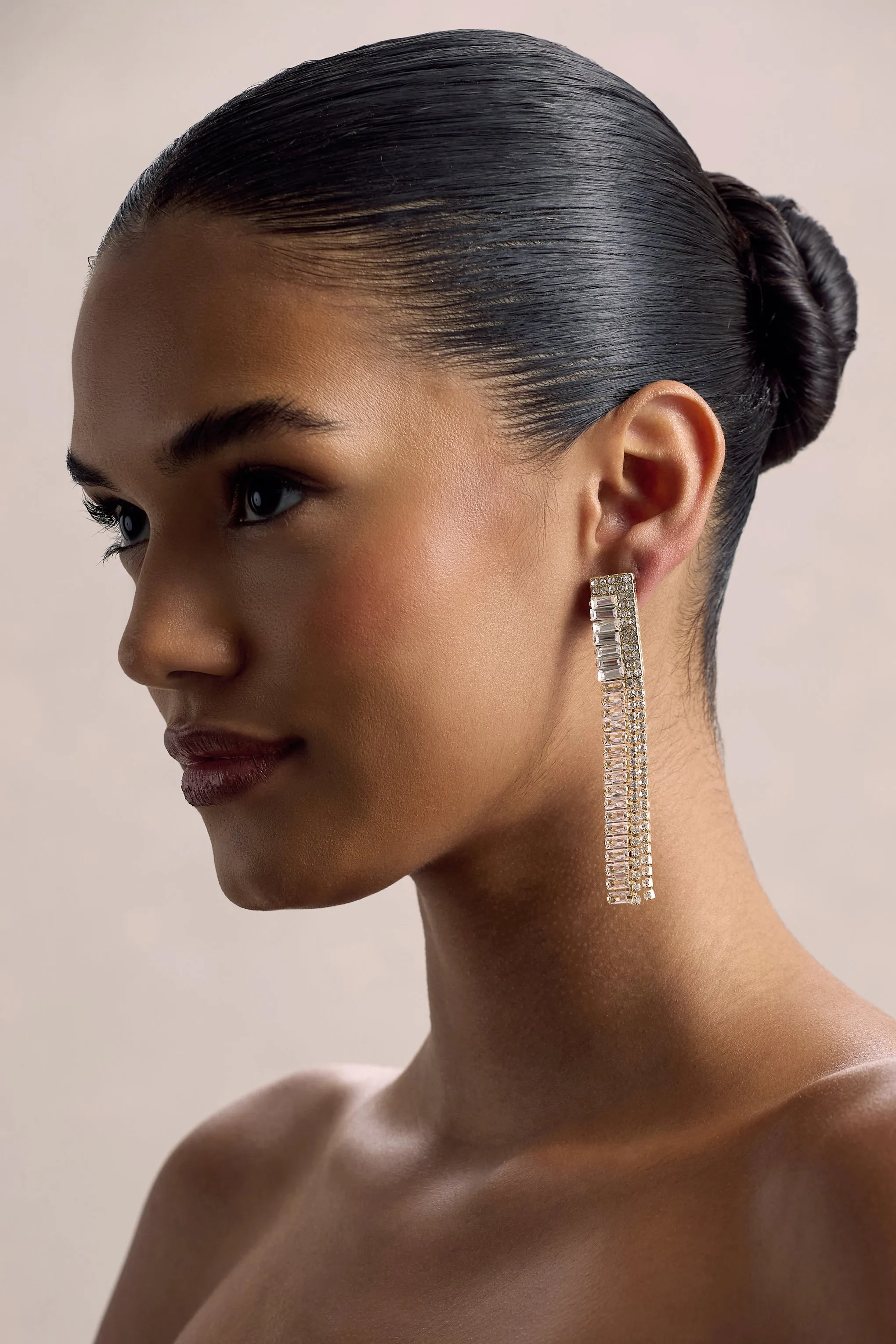 Alta | Gold Diamante Tassel Earrings