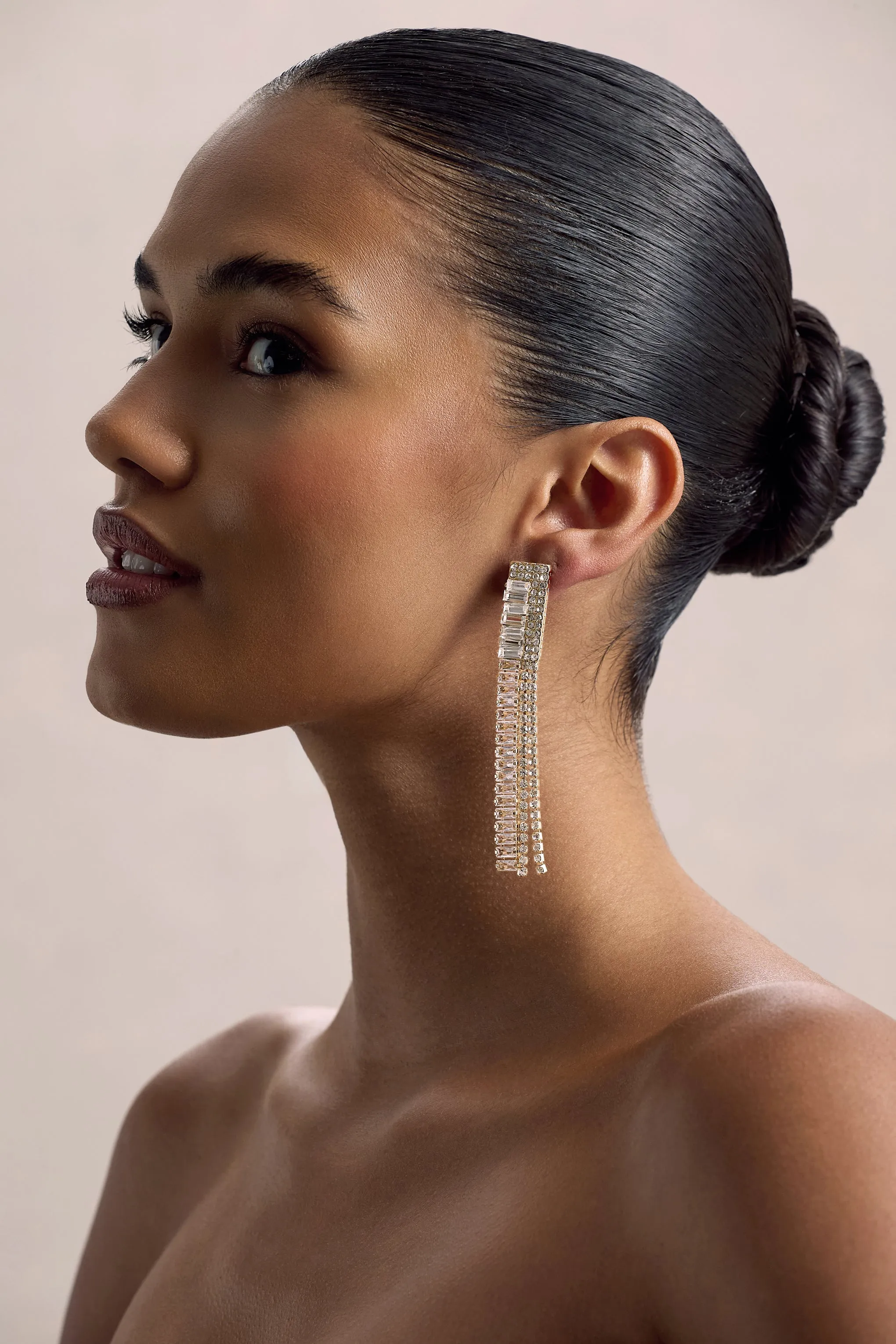 Alta | Gold Diamante Tassel Earrings
