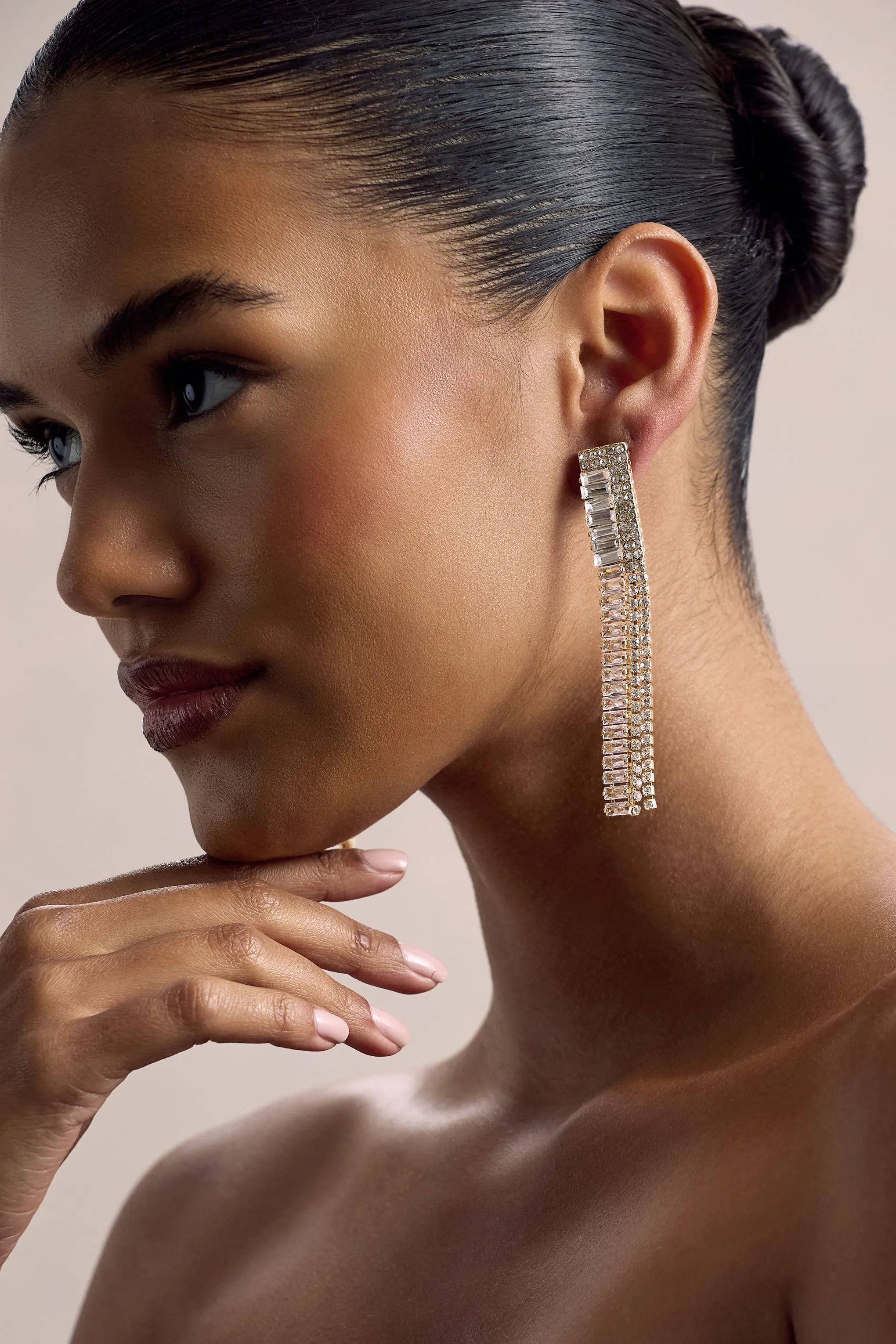 Alta | Gold Diamante Tassel Earrings