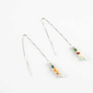 Amazonite & Ocean Jasper Threader Earrings