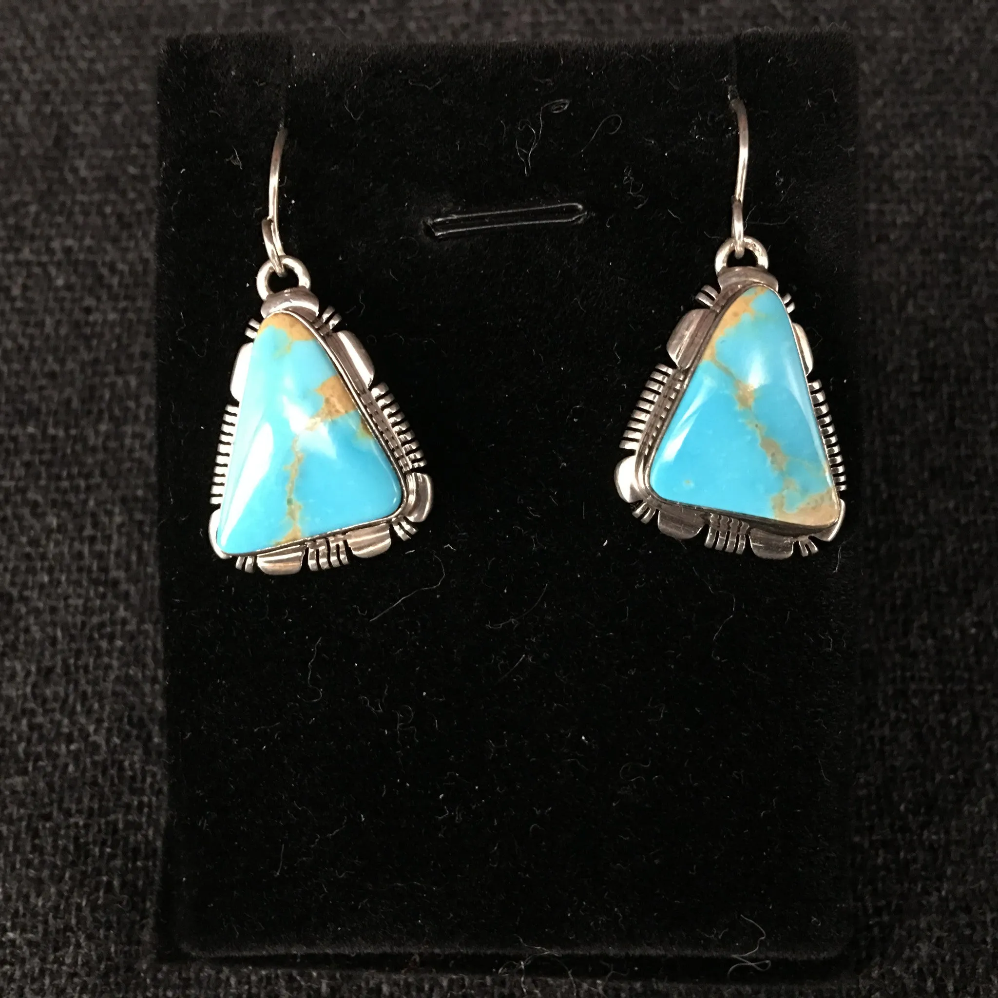 American Indian Triangle Turquoise Earrings