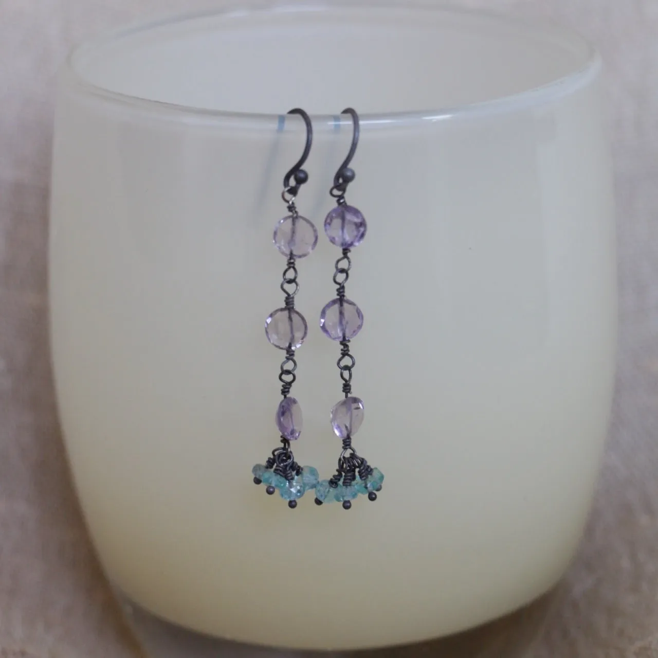 Amethyst with Apatite Earrings