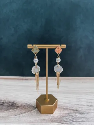 Amphitrite - Pearl and Capiz Shell Earrings