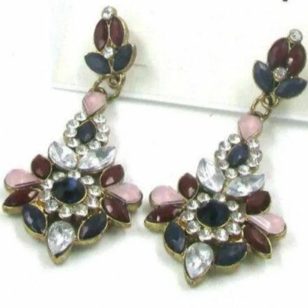 Ann Taylor Loft Multi-Color Crystal Rhinestone Earrings