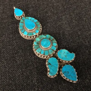 Antique Tibetan Turquoise Earring Pendant