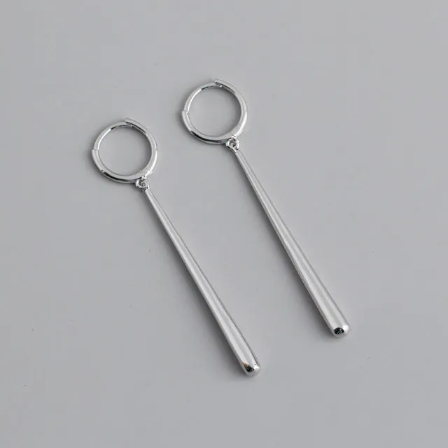 ANYCO Earrings Sterling Silver Minimalist Long Water Drop Fringe  Rock Bohemian For Women Girl Fashion Stylish Rock Punk Accessories Jewelry Gifts