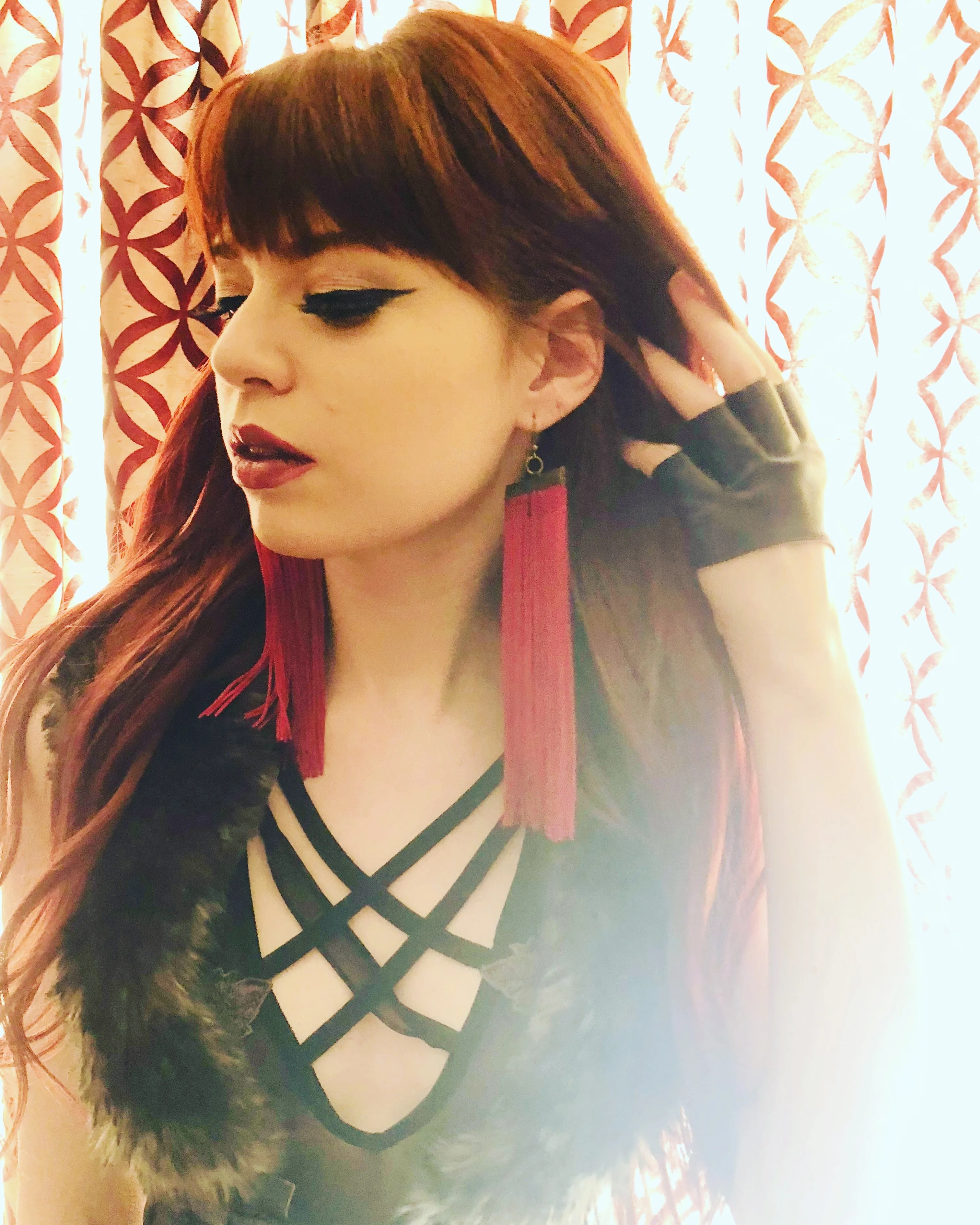 Apolla red fringe earrimgs