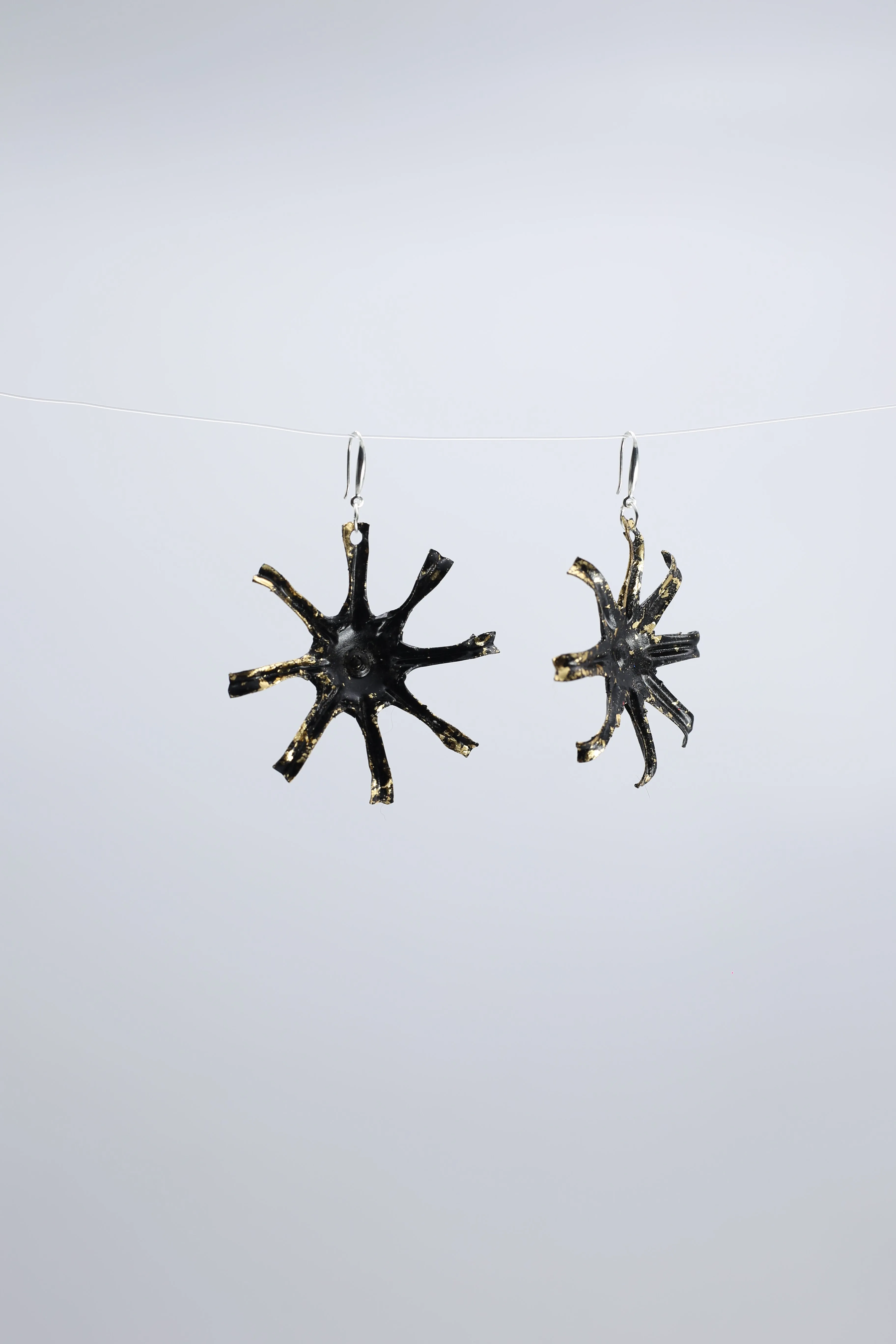 Aqua Starfish earring  - Hand gilded