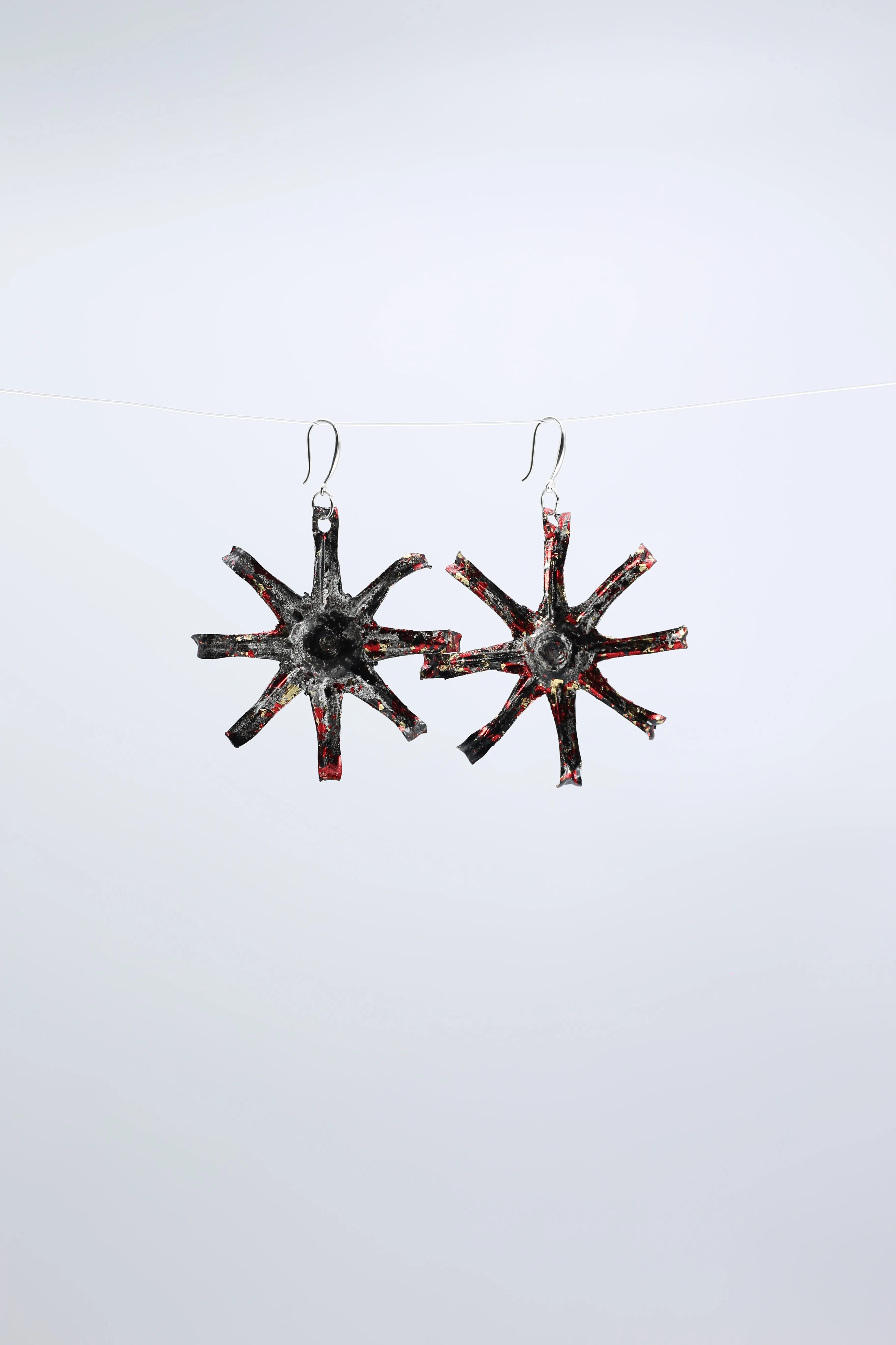 Aqua Starfish earring  - Hand gilded