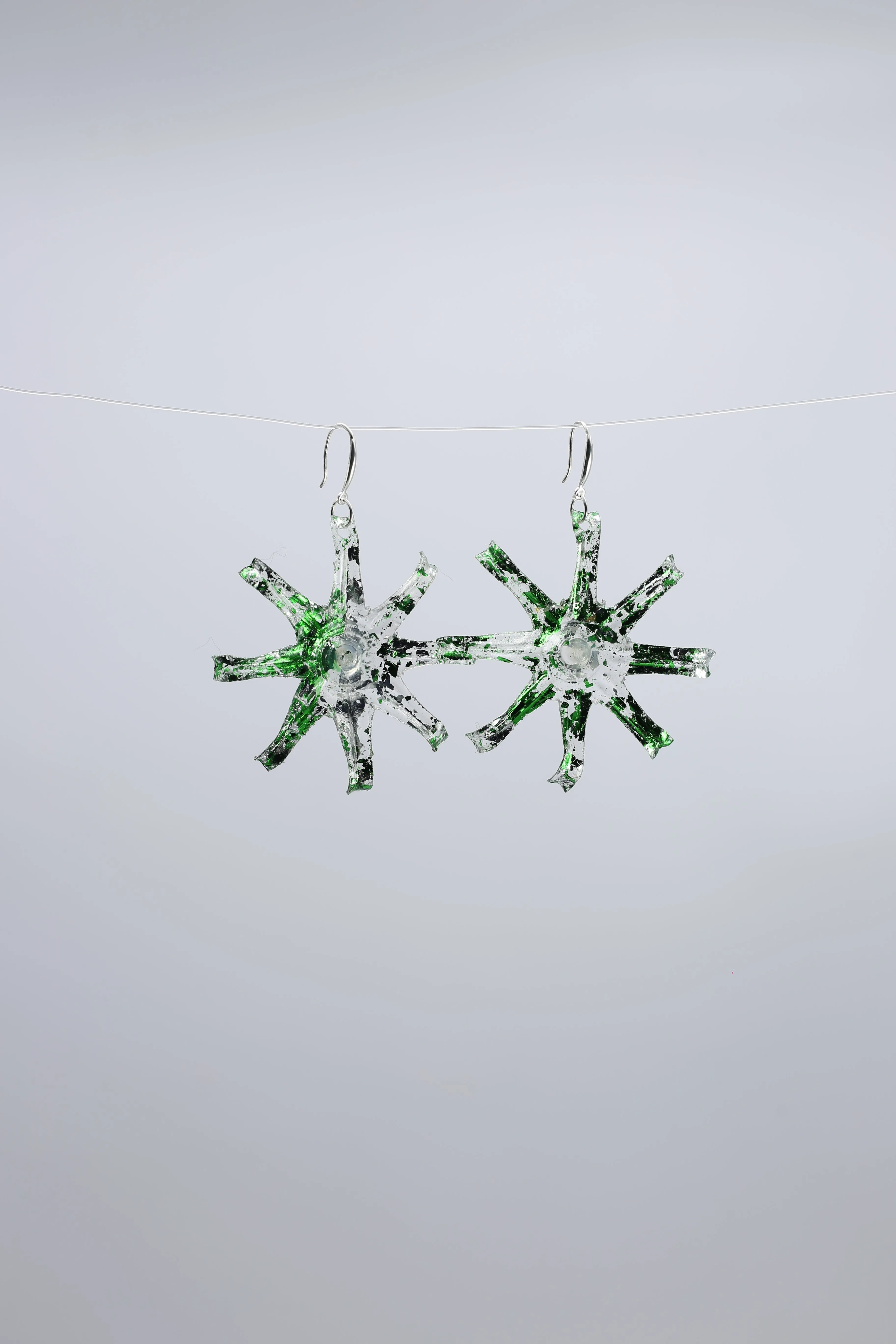 Aqua Starfish earring  - Hand gilded