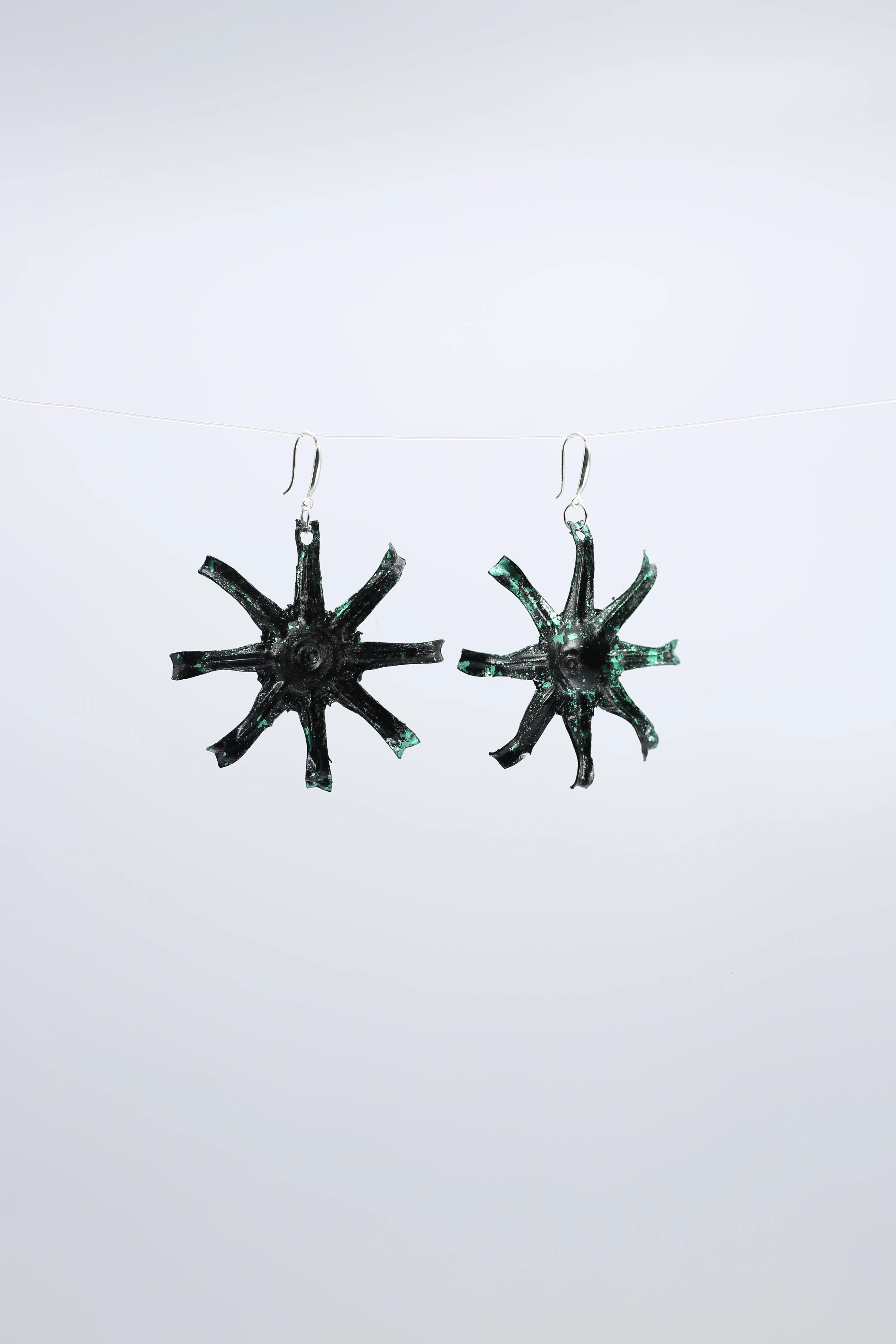 Aqua Starfish earring  - Hand gilded
