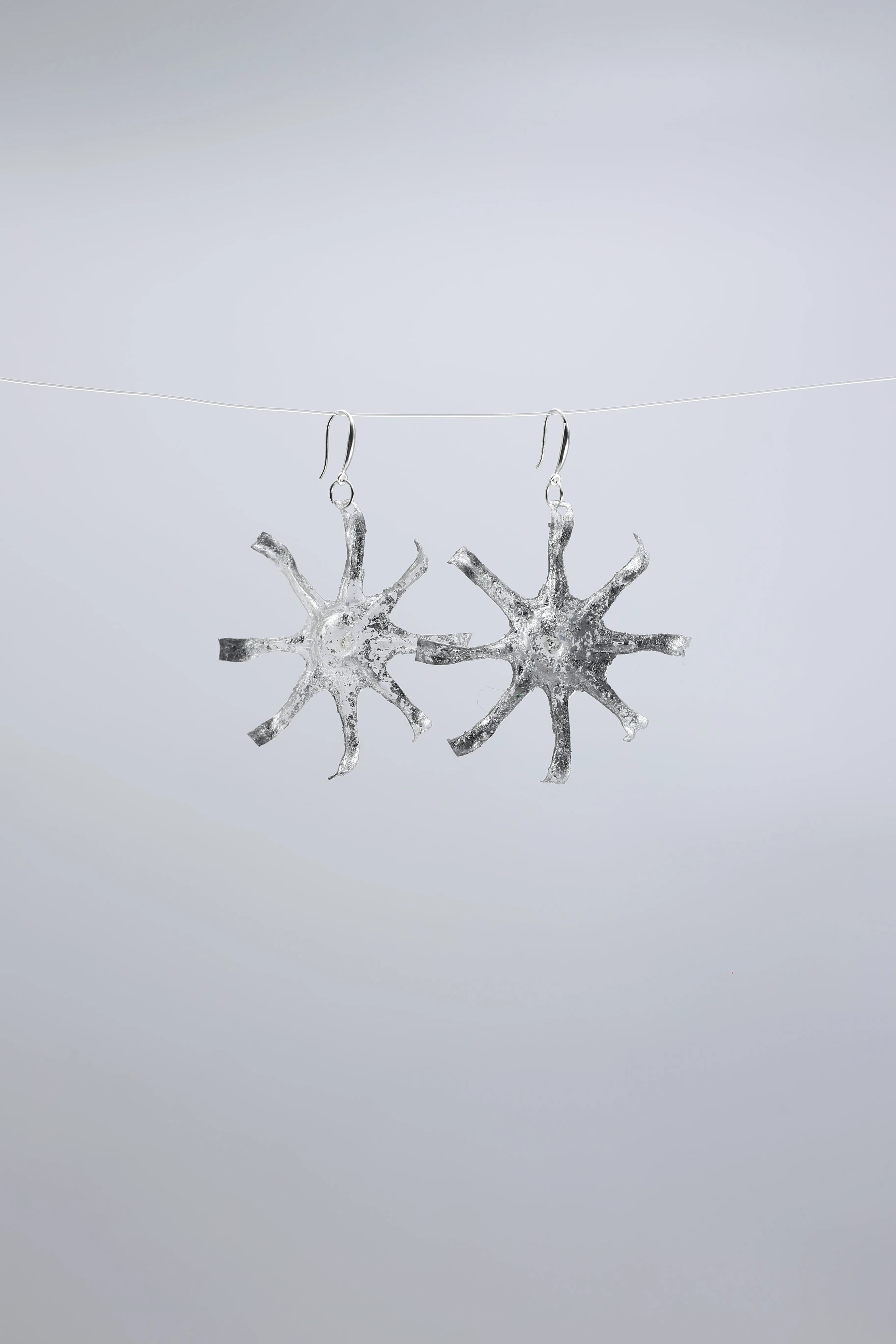Aqua Starfish earring  - Hand gilded