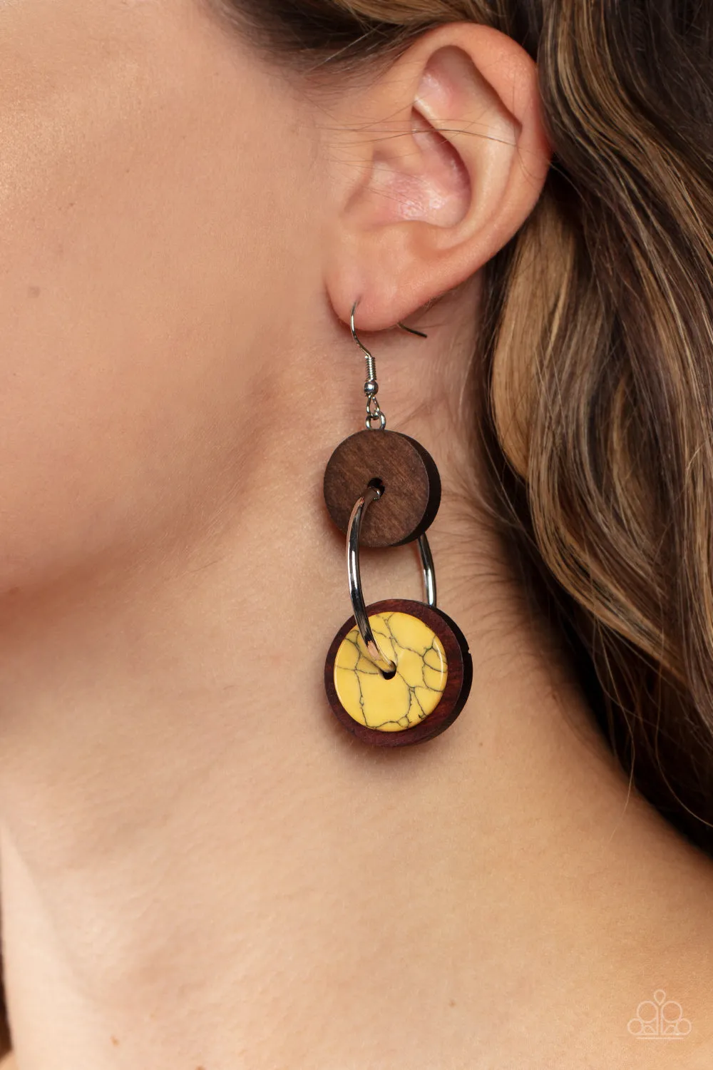Artisanal Aesthetic Yellow Earrings Paparazzi
