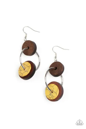 Artisanal Aesthetic Yellow Earrings Paparazzi