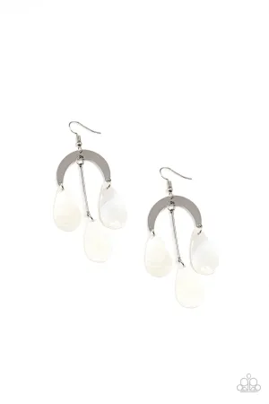 Atlantis Ambience White Earrings Paparazzi