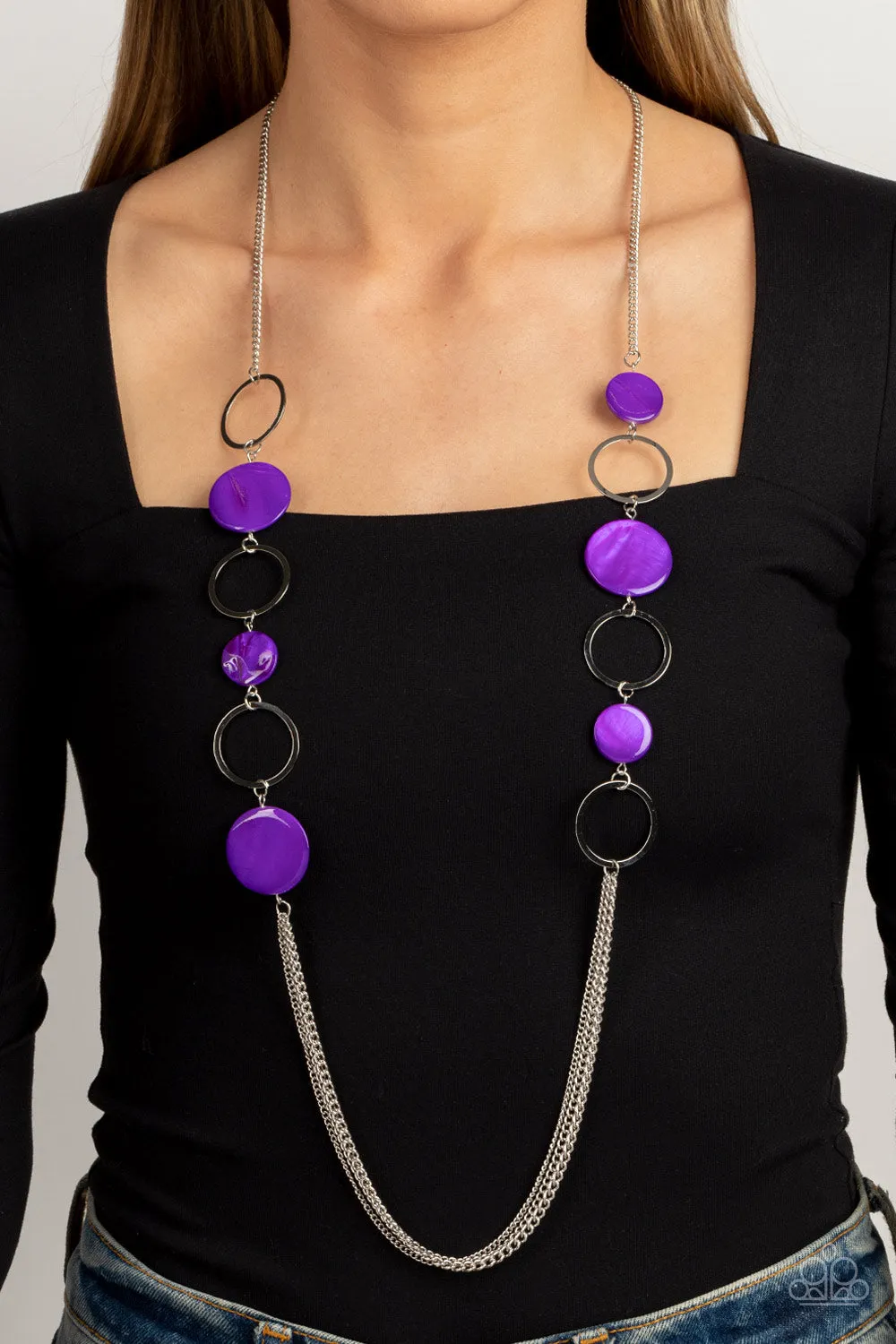 Beach Hub - Purple (Shell-Like Disc) Necklace