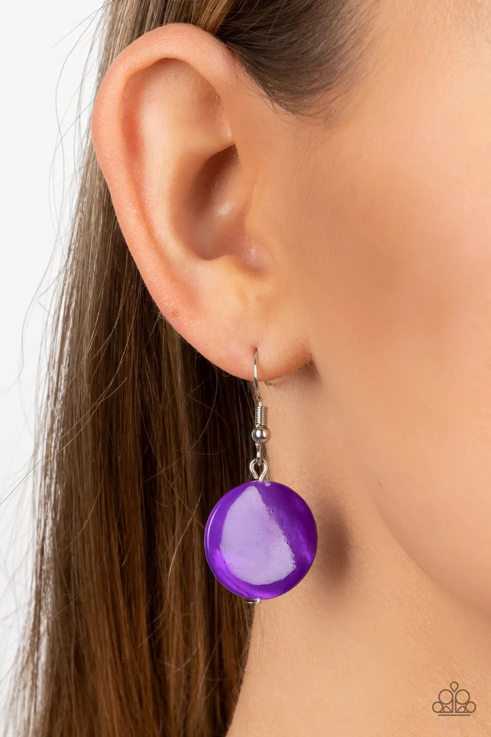 Beach Hub - Purple (Shell-Like Disc) Necklace