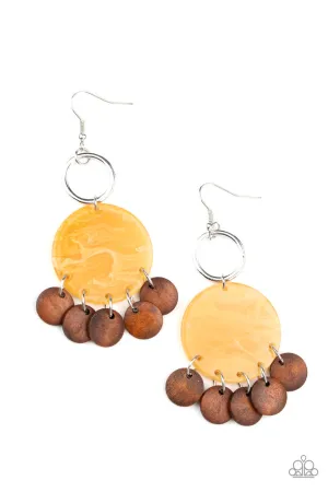 Beach Waves Yellow Paparazzi Earrings