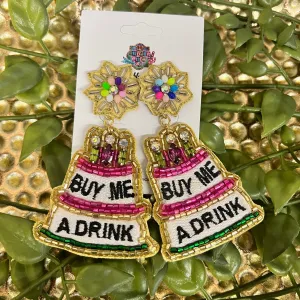 Beaded Buy Me A Drink Earrings